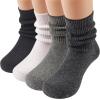 imageCOTTON DAY Baby Infant Toddler Seamless Triple Roll Turn Cuff Slouch Socks Gift BoxBlack White Charcoal