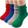 imageCOTTON DAY Baby Infant Toddler Seamless Triple Roll Turn Cuff Slouch Socks Gift BoxRed Blue Gray Green