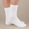 imageCOTTON DAY Girls White Dressy Textured Short Socks Scallop Top Design 5 PackHeart Texture 5 Pack