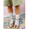 imageCOTTON DAY Girls White Dressy Textured Short Socks Scallop Top Design 5 PackHeart Texture 5 Pack