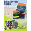 imageCOTTON DAY Kids Boys Crew Dress Socks Bright Colorful Pattern Design Shark Camo Beetle StarBeetles