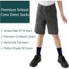 imageCOTTON DAY Unisex Little Kids Youth Boys Girls Soft Cotton Crew Dress Socks Seamless Toe Black White Gray Navy 6 PackRibbed Crew Navy