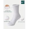 imageCOTTON DAY Unisex School Kids Boys Girls Soft Cotton Black White Gray Navy Khaki Athletic Socks with Retro StripesAll White
