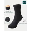 imageCOTTON DAY Unisex School Kids Boys Girls Soft Cotton Black White Gray Navy Khaki Athletic Socks with Retro StripesBlack