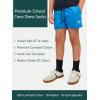imageCOTTON DAY Unisex School Kids Boys Girls Soft Cotton Black White Gray Navy Khaki Athletic Socks with Retro StripesBlack