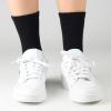 imageCOTTON DAY Unisex School Kids Boys Girls Soft Cotton Black White Gray Navy Khaki Athletic Socks with Retro StripesBlack