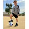 imageCOTTON DAY Unisex School Kids Boys Girls Soft Cotton Black White Gray Navy Khaki Athletic Socks with Retro StripesBlack Gray Stripes