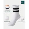 imageCOTTON DAY Unisex School Kids Boys Girls Soft Cotton Black White Gray Navy Khaki Athletic Socks with Retro StripesBlack Gray Stripes