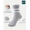 imageCOTTON DAY Unisex School Kids Boys Girls Soft Cotton Black White Gray Navy Khaki Athletic Socks with Retro StripesBlack Gray White Socks