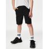 imageCOTTON DAY Unisex School Kids Boys Girls Soft Cotton Black White Gray Navy Khaki Athletic Socks with Retro StripesBlack Gray White Socks