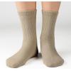 imageCOTTON DAY Unisex School Kids Boys Girls Soft Cotton Black White Gray Navy Khaki Athletic Socks with Retro StripesKhaki