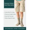 imageCOTTON DAY Unisex School Kids Boys Girls Soft Cotton Black White Gray Navy Khaki Athletic Socks with Retro StripesKhaki