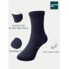imageCOTTON DAY Unisex School Kids Boys Girls Soft Cotton Black White Gray Navy Khaki Athletic Socks with Retro StripesNavy