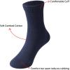 imageCOTTON DAY Unisex School Kids Boys Girls Soft Cotton Black White Gray Navy Khaki Athletic Socks with Retro StripesNavy