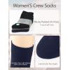 imageCOTTON DAY Womens Soft Combed Cotton Dress Socks Seamless Toe Black White Gray Navy Blue Brown BeigeAssorted Black Navy Gray
