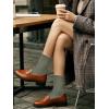 imageCOTTON DAY Womens Soft Combed Cotton Dress Socks Seamless Toe Black White Gray Navy Blue Brown BeigeBeigeGrayOlive Half Ribbed