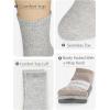 imageCOTTON DAY Womens Soft Combed Cotton Dress Socks Seamless Toe Black White Gray Navy Blue Brown BeigeBeigeGrayOlive Half Ribbed