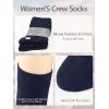 imageCOTTON DAY Womens Soft Combed Cotton Dress Socks Seamless Toe Black White Gray Navy Blue Brown BeigeDark Navy