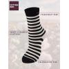 imageCOTTON DAY Womens Soft Combed Cotton Dress Socks Seamless Toe Black White Gray Navy Blue Brown BeigeDark Navy Socks With Stripes Spots Pattern