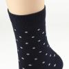 imageCOTTON DAY Womens Soft Combed Cotton Dress Socks Seamless Toe Black White Gray Navy Blue Brown BeigeDark Navy Socks With Stripes Spots Pattern