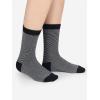 imageCOTTON DAY Womens Soft Combed Cotton Dress Socks Seamless Toe Black White Gray Navy Blue Brown BeigeFine Striped