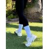 imageCOTTON DAY Womens Soft Combed Cotton Dress Socks Seamless Toe Black White Gray Navy Blue Brown BeigeFrench RoseSnowwhiteSoft Black Half Ribbed
