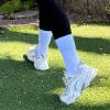 imageCOTTON DAY Womens Soft Combed Cotton Dress Socks Seamless Toe Black White Gray Navy Blue Brown BeigeWhite Half Ribbed