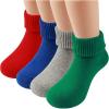 imageCOTTON DAY Baby Infant Toddler Seamless Triple Roll Turn Cuff Slouch Socks Gift BoxRed Blue Gray Green