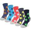 imageCOTTON DAY Kids Boys Crew Dress Socks Bright Colorful Pattern Design Shark Camo Beetle StarBig Stars