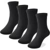 imageCOTTON DAY Unisex School Kids Boys Girls Soft Cotton Black White Gray Navy Khaki Athletic Socks with Retro StripesBlack
