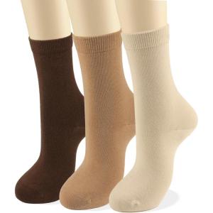 imageCOTTON DAY Womens Soft Combed Cotton Dress Socks Seamless Toe Black White Gray Navy Blue Brown BeigeBeige Brown Cocoa
