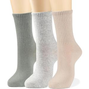 imageCOTTON DAY Womens Soft Combed Cotton Dress Socks Seamless Toe Black White Gray Navy Blue Brown BeigeBeigeGrayOlive Half Ribbed