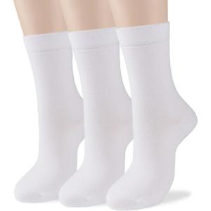 imageCOTTON DAY Womens Soft Combed Cotton Dress Socks Seamless Toe Black White Gray Navy Blue Brown BeigeWhite All Plain