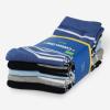 imageCOTTON DAY Kids Boys Crew Dress Socks Bright Colorful Stripes DesignGray Blue Stripes