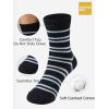 imageCOTTON DAY Kids Boys Crew Dress Socks Bright Colorful Stripes DesignGray Blue Stripes