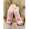 imageCOTTON DAY Kids Girls Pink White Crew Athletic Socks with Retro Stripes HeartsHearts Stripes