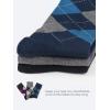 imageCOTTON DAY Mens Premium Soft Combed Cotton Trouser Dress Socks Seamless Toe Black Gray Blue Argyle Striped Shoe Size 812Argyle Design