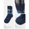 imageCOTTON DAY Mens Premium Soft Combed Cotton Trouser Dress Socks Seamless Toe Black Gray Blue Argyle Striped Shoe Size 812Argyle Design