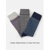 imageCOTTON DAY Mens Premium Soft Combed Cotton Trouser Dress Socks Seamless Toe Black Gray Blue Argyle Striped Shoe Size 812Striped Design