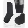imageCOTTON DAY Mens Premium Soft Combed Cotton Trouser Dress Socks Seamless Toe Black Navy Blue StripedPlain Black