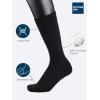 imageCOTTON DAY Mens Premium Soft Combed Cotton Trouser Dress Socks Seamless Toe Black Navy Blue StripedPlain Black