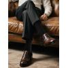 imageCOTTON DAY Mens Premium Soft Combed Cotton Trouser Dress Socks Seamless Toe Black Navy Blue StripedPlain Black