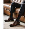 imageCOTTON DAY Mens Premium Soft Combed Cotton Trouser Dress Socks Seamless Toe Black Navy Blue StripedPlain Black