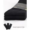 imageCOTTON DAY Mens Premium Soft Combed Cotton Trouser Dress Socks Seamless Toe Black Navy Blue StripedPlain Black