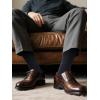 imageCOTTON DAY Mens Premium Soft Combed Cotton Trouser Dress Socks Seamless Toe Black Navy Blue StripedPlain Navy Blue