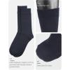 imageCOTTON DAY Mens Premium Soft Combed Cotton Trouser Dress Socks Seamless Toe Black Navy Blue StripedPlain Navy Blue