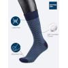 imageCOTTON DAY Mens Premium Soft Combed Cotton Trouser Dress Socks Seamless Toe Black Navy Blue StripedStriped Design