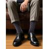 imageCOTTON DAY Mens Premium Soft Combed Cotton Trouser Dress Socks Seamless Toe Black Navy Blue StripedStriped Design
