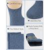 imageCOTTON DAY Womens Combed Cotton Colored Fine Ribbed Trouser Dress Socks Beige Denim Blue Purple 3 PackDenim
