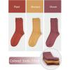 imageCOTTON DAY Womens Combed Cotton Colored Fine Ribbed Trouser Dress Socks Beige Denim Blue Purple 3 PackMauveMustardRust